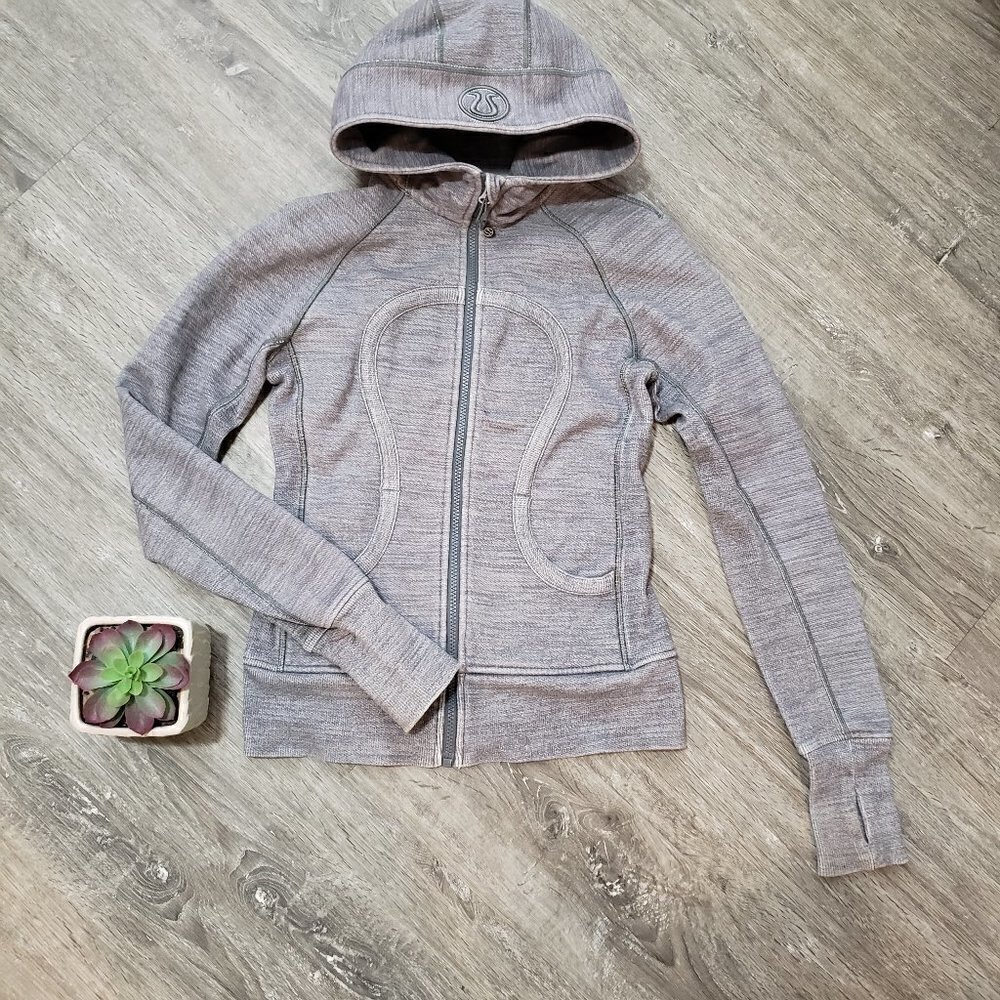 Lululemon Scuba Hoodie Grey Slub Denim Sz 4